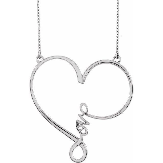 Infinity-Inspired "Love" Heart Necklace