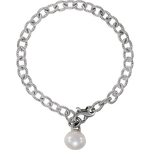 Cultured White Freshwater Pearl 8 1/2" Bracelet