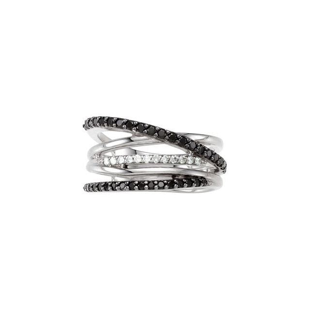 Natural Black Spinel & 1/10 CTW Natural Diamond Ring