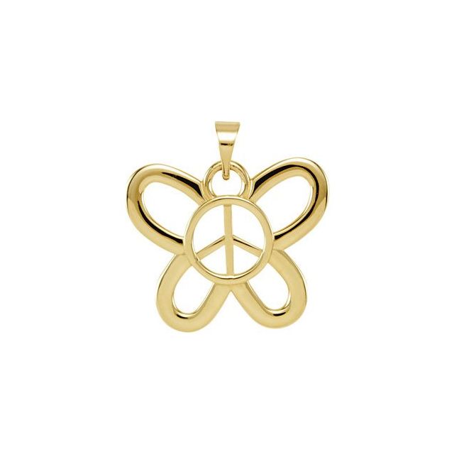 Butterfly Peace Sign Pendant