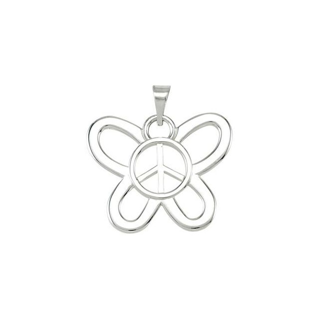 Butterfly Peace Sign Pendant