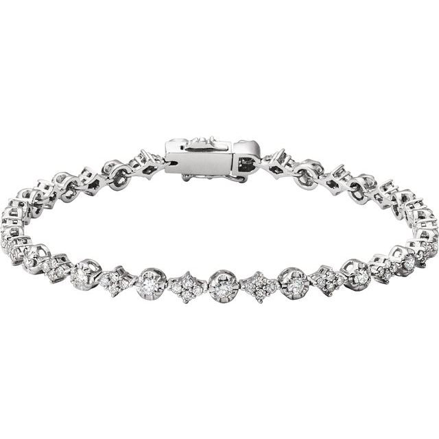 Round 2 1/2 CTW Natural Diamond 7.5" Bracelet