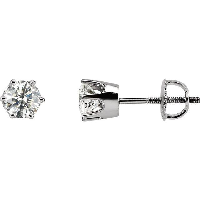 Round 1 CTW Natural Diamond Stud Earrings