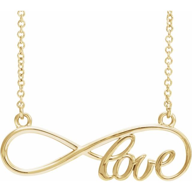 27.5x8.4mm Infinity-Inspired Love 17" Necklace