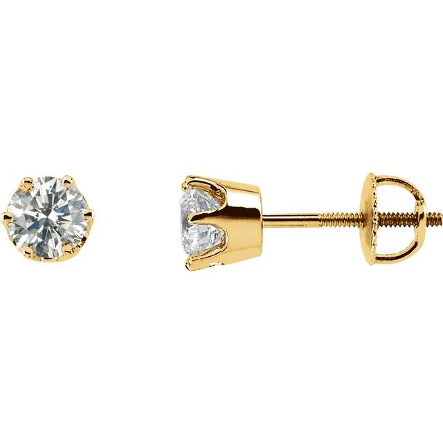 Round 1 CTW Natural Diamond 6-Prong Stud Earrings