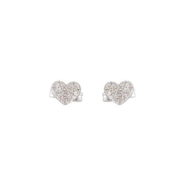 Round 1/6 CTW Natural Diamond Heart Earrings