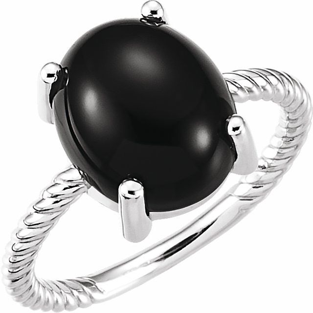 Oval Natural Onyx Ring