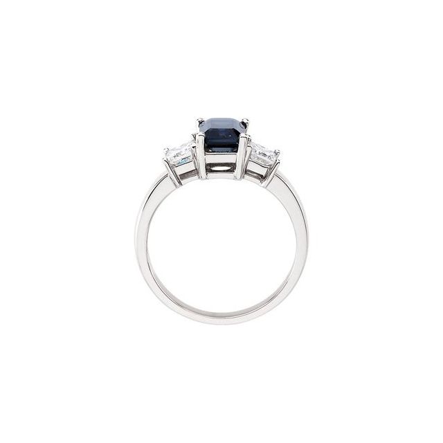 Natural Blue Sapphire & 1/2 CTW Natural Diamond Ring