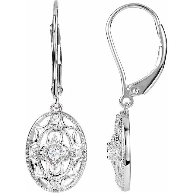 Round 1/10 CTW Natural Diamond Lever Back Earrings