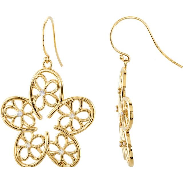 Round 1/6 CTW Natural Diamond Flower Earrings