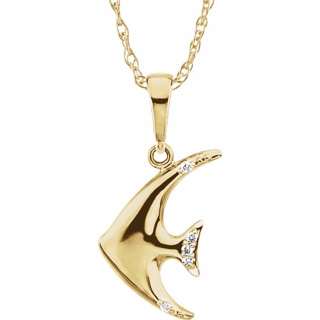 .06 CTW Natural Diamond Angel Fish Necklace