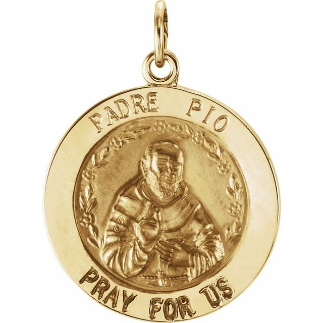 18mm Round St. Padre Pio Medal