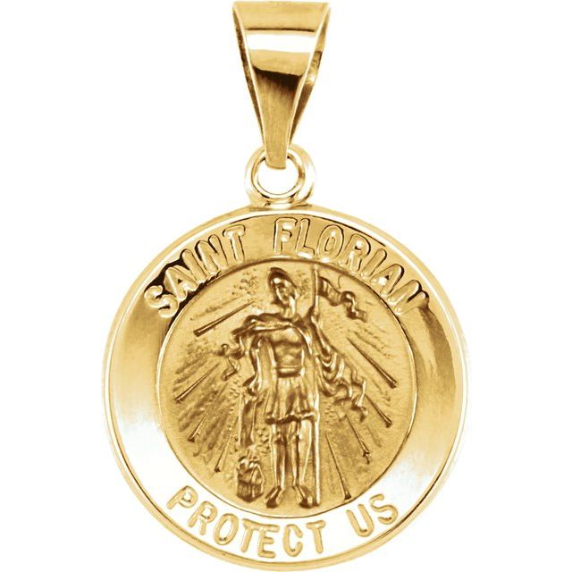 18mm Round Hollow St. Florian Medal