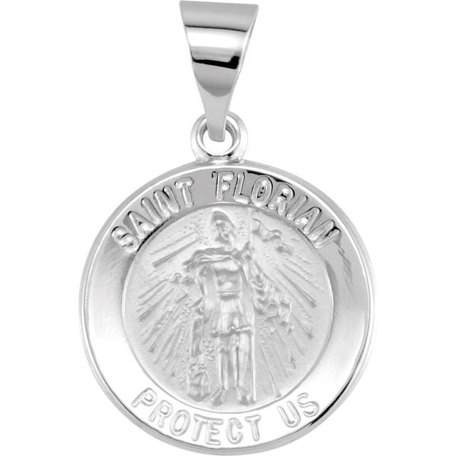 18mm Round Hollow St. Florian Medal