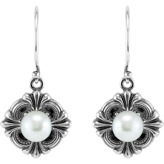 Cultured White Akoya Pearl Earrings