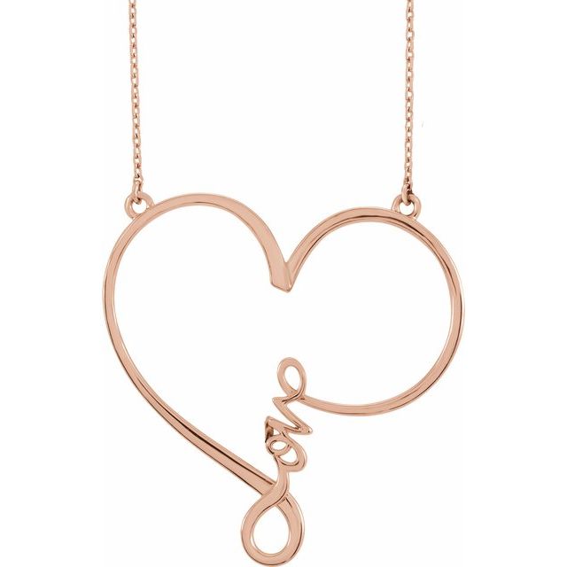 Infinity-Inspired "Love" Heart Necklace