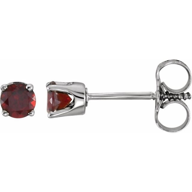Round Natural Mozambique Garnet Youth Earrings