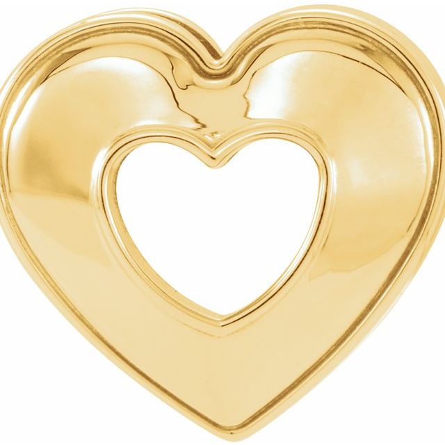 14x14mm Heart Slide Pendant