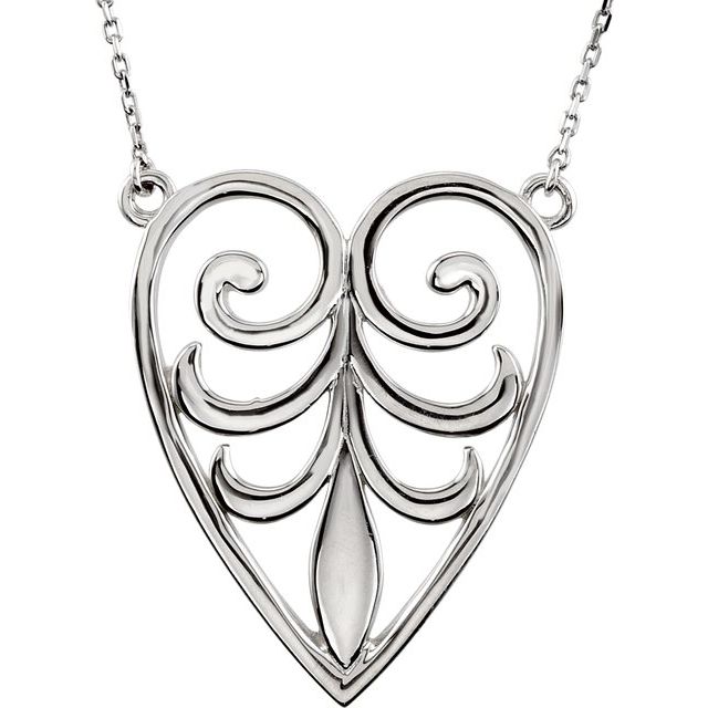 Filigree Heart Necklace Center
