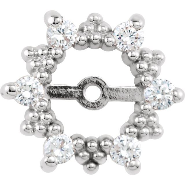 1/3 CTW Natural Diamond Earring Jackets with 6mm ID