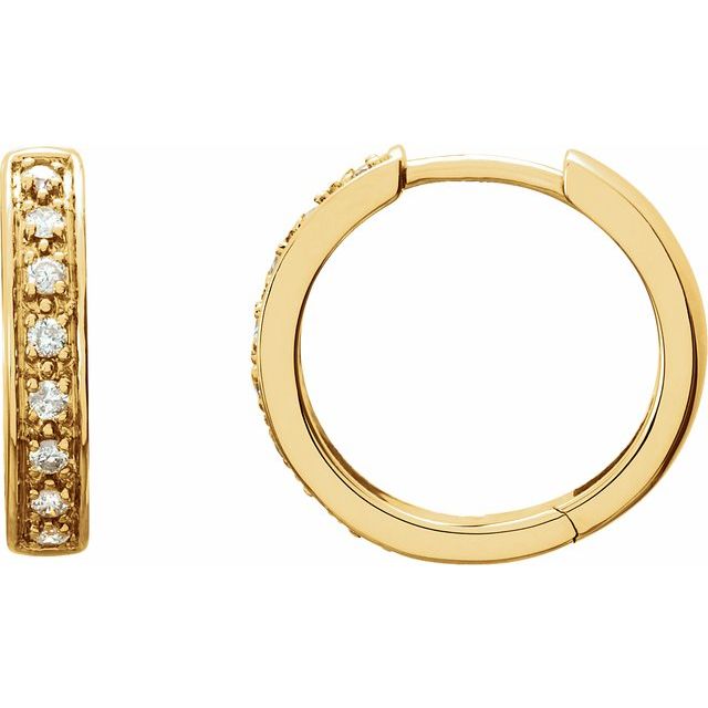 Round 1/5 CTW Natural Diamond Hoop Earrings