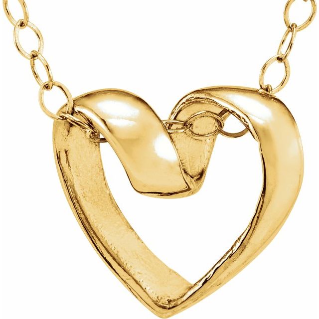 Ribbon Heart 15" Necklace