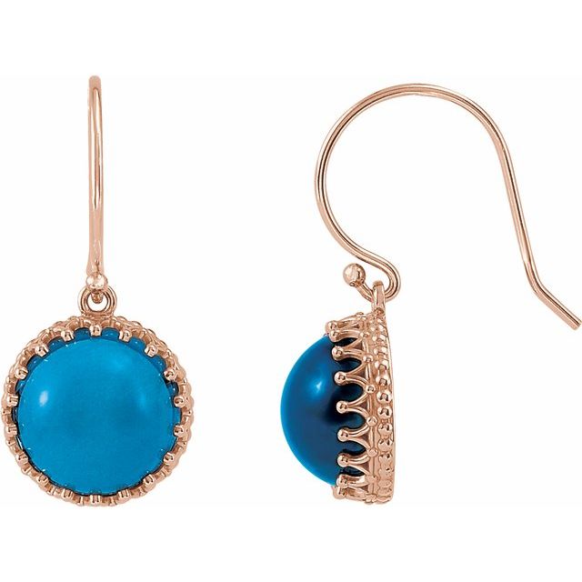 Round 10mm Natural London Blue Topaz Earrings