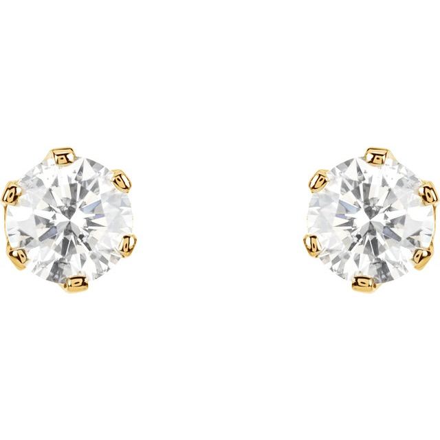 Round 1 1/2 CTW Natural Diamond 6-Prong Stud Earrings