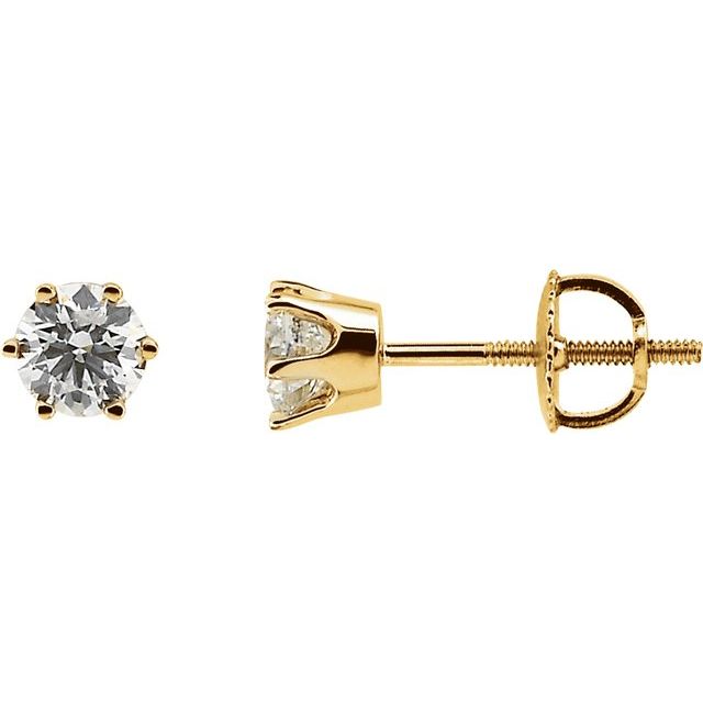 Round 3/4 CTW Natural Diamond Stud Earrings