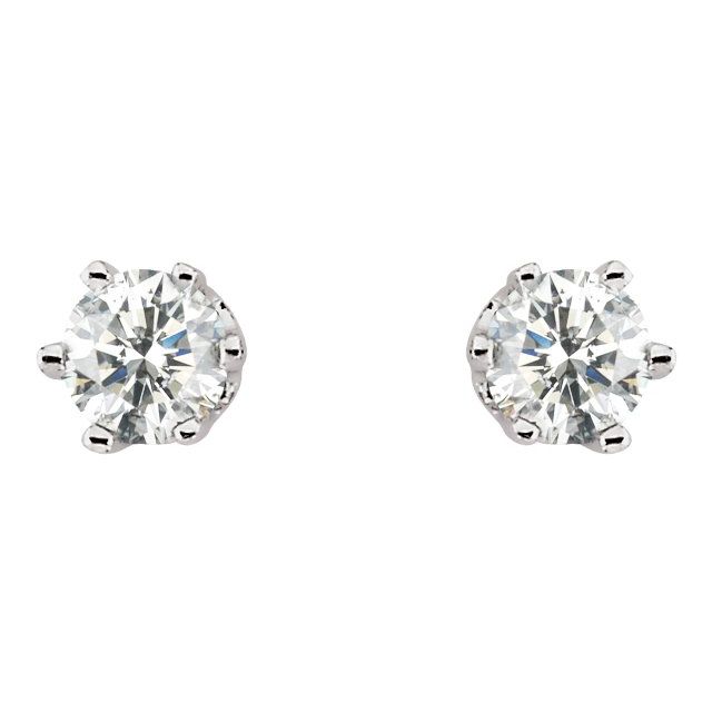 Round 1/2 CTW Natural Diamond 6-Prong Stud Earrings
