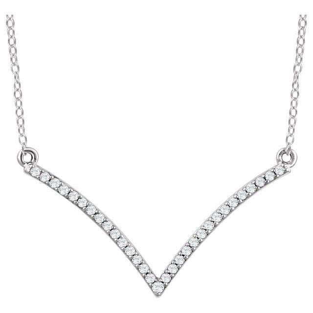 Round 1/6 CTW Natural Diamond V Necklace