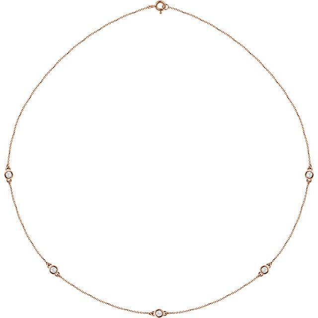 1/2 CTW Natural Diamond 5-Station Necklace