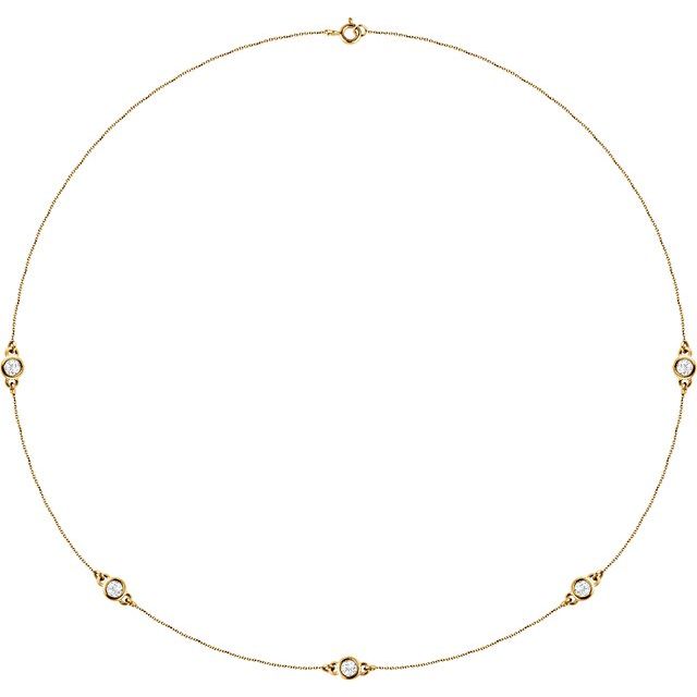 3/4 CTW Lab-Grown Diamond 5-Station Necklace