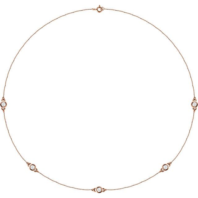 3/4 CTW Natural Diamond 5-Station Necklace