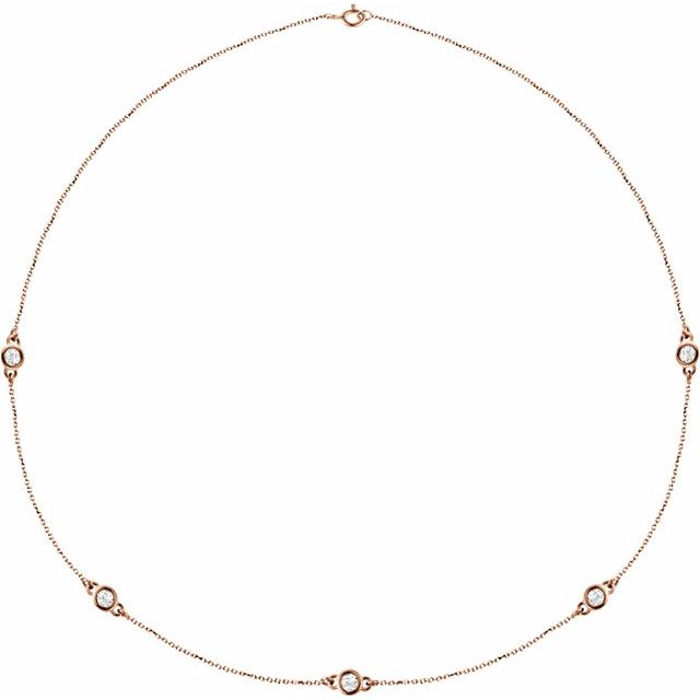 1 CTW Natural Diamond 5-Station Necklace