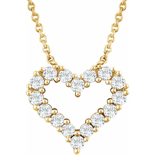 Round 1/4 CTW Natural Diamond Heart Necklace