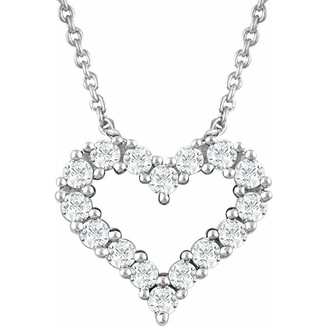 Round 1/4 CTW Natural Diamond Heart Necklace