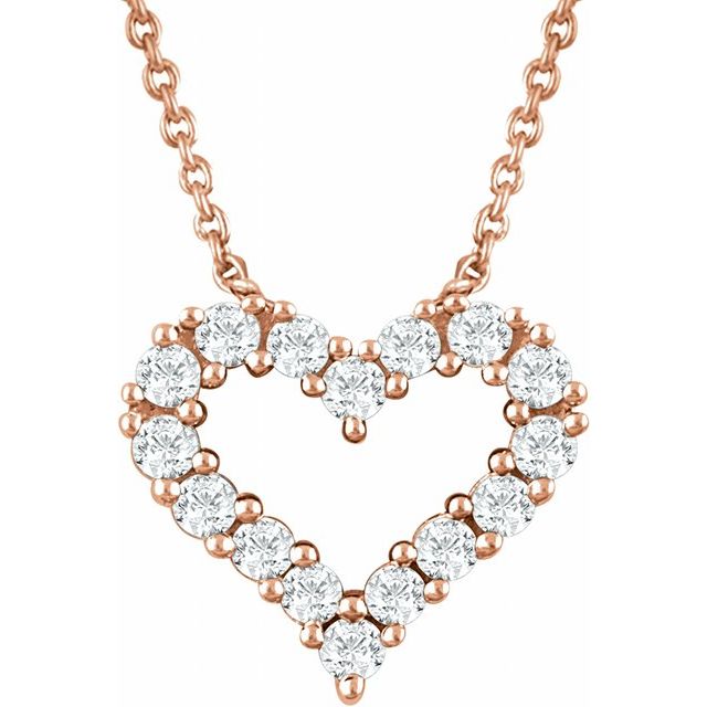 Round 1/4 CTW Natural Diamond Heart Necklace