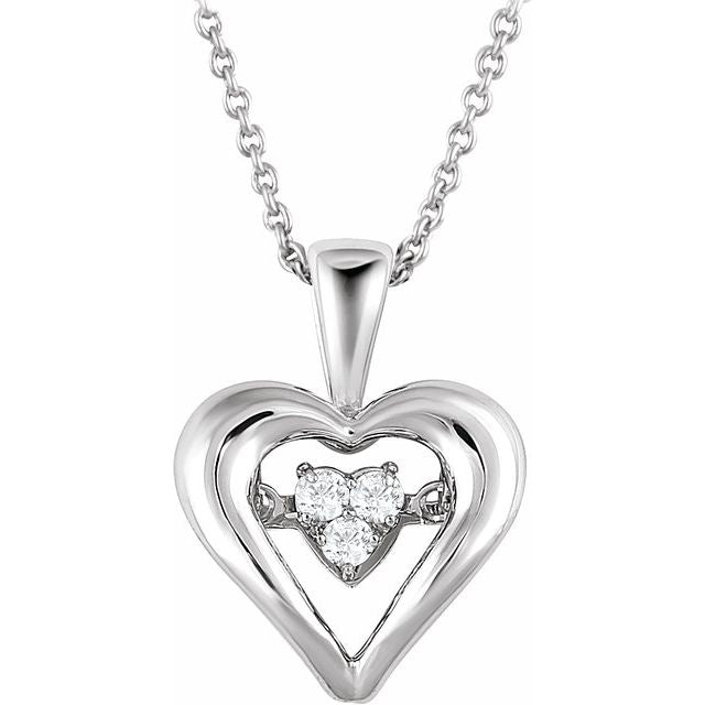 Round Mystara 1/10 CTW Natural Diamond Heart Necklace