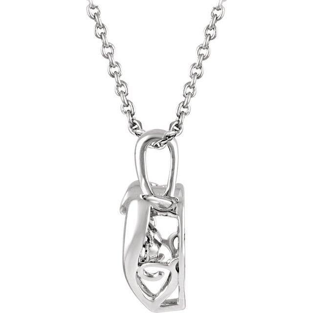 Round Mystara 1/10 CTW Natural Diamond Heart Necklace