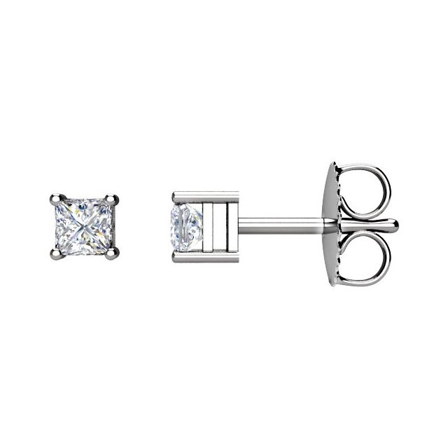 Square 1/3 CTW Natural Diamond Stud Earrings