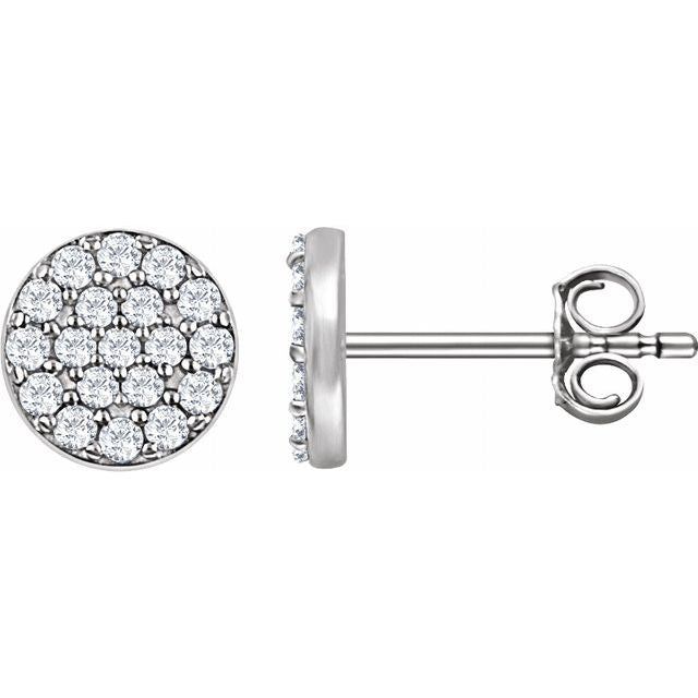 Round 1/3 CTW Natural Diamond Cluster Earrings