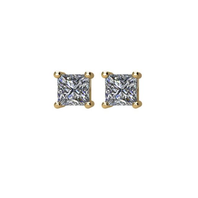 Square 1 CTW Natural Diamond Stud Earrings