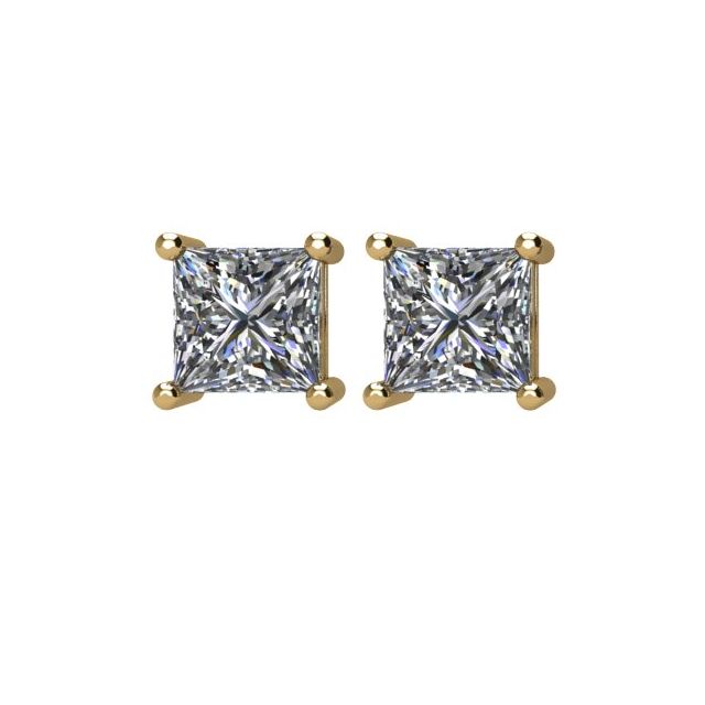 Square 1/2 CTW Natural Diamond Stud Earrings