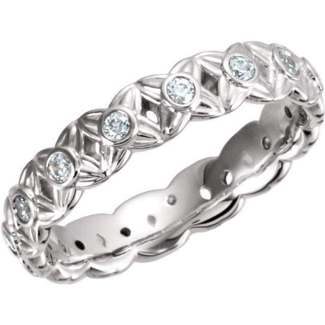 Round 1/3 CTW Natural Diamond Sculptural-Inspired Eternity Band