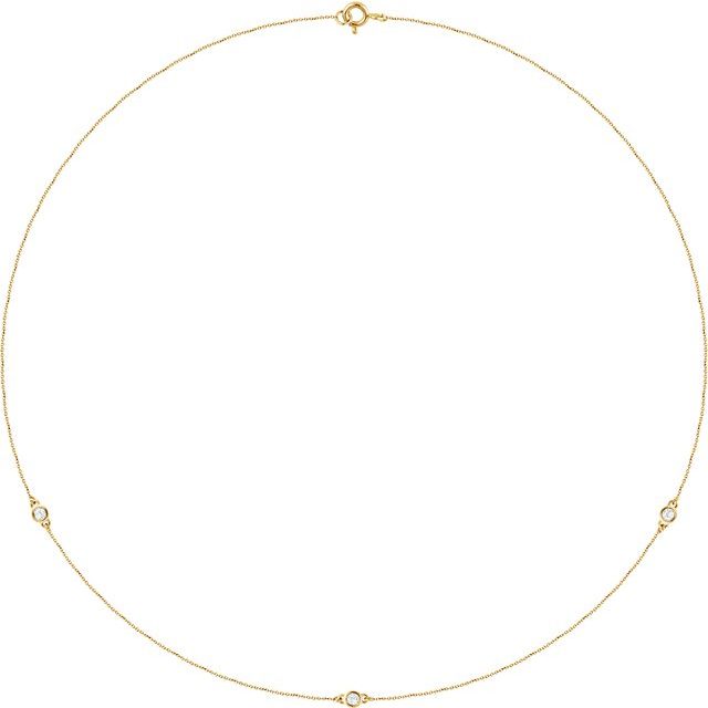 1/5 CTW Natural Diamond 3-Station Necklace