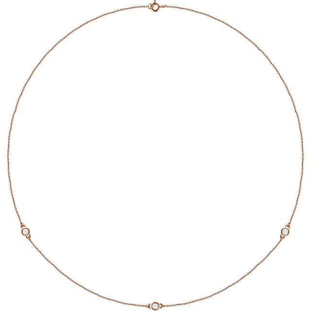 1/4 CTW Lab-Grown Diamond 3-Station Necklace