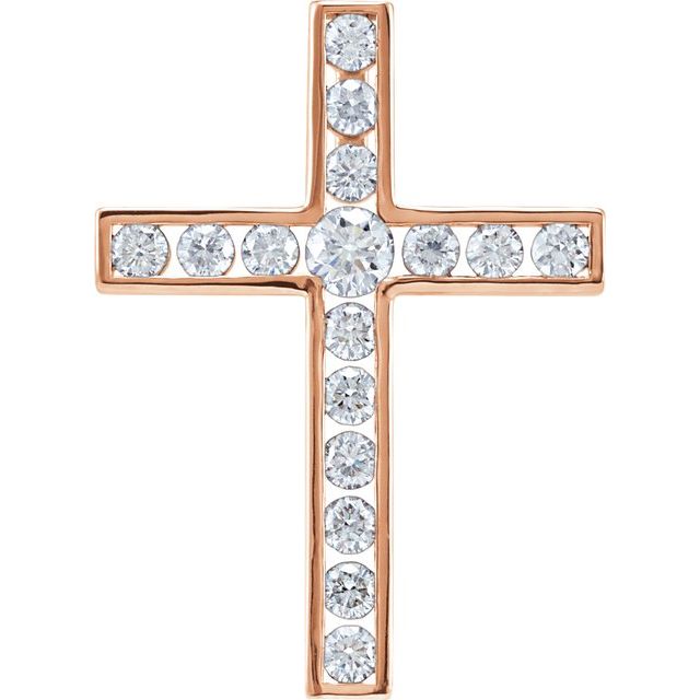 1/3 CTW Diamond 20.4x14.9mm Cross Pendant
