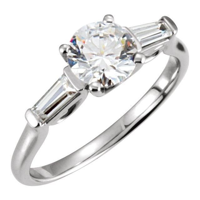 Cubic Zirconia & 1/4 CTW Diamond Sculptural-Inspired Engagement Ring