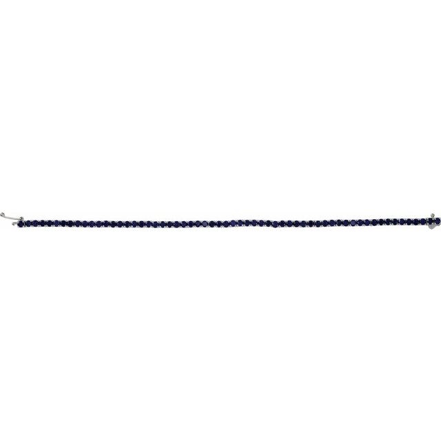 Round Lab-Grown Blue Sapphire Line 7.25" Bracelet